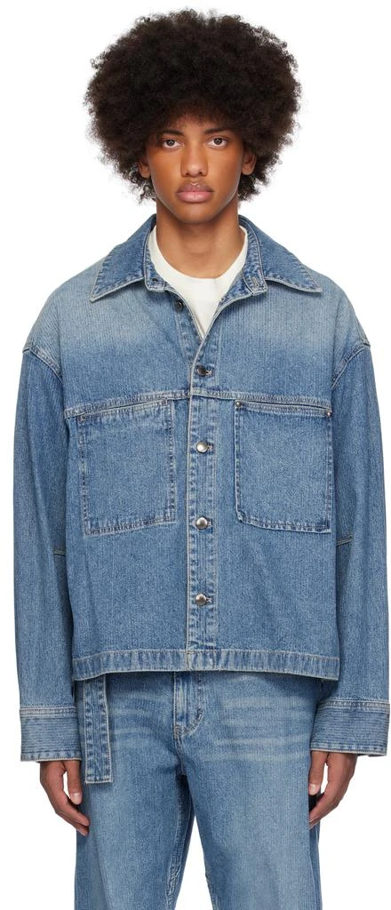 Wooyoungmi Blue Broken Twill Denim Shirt 1