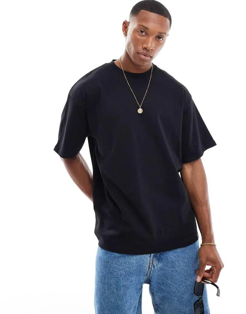 Pull&Bear Pull&Bear oversized t-shirt in black 1