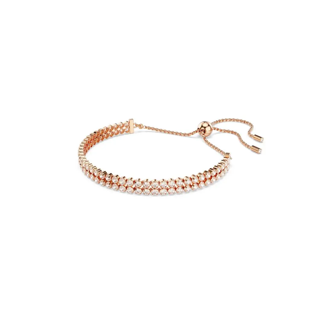Swarovski Matrix tennis bracelet round cut white rhodium plated 2