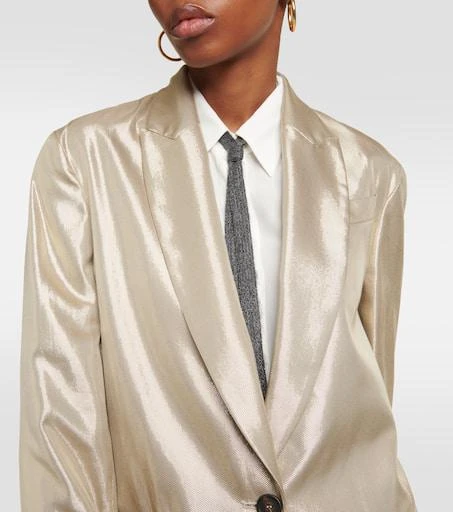 Brunello Cucinelli Metallic gabardine blazer 4