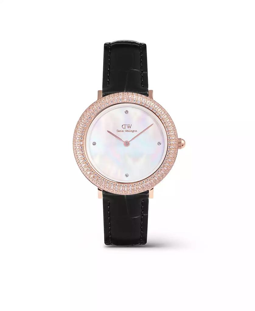 Daniel Wellington Women's Analog Black Leather Watch, 32mm