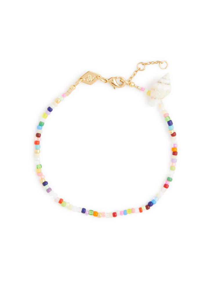 Anni Lu Fiesta Shell 18kt gold-plated beaded bracelet