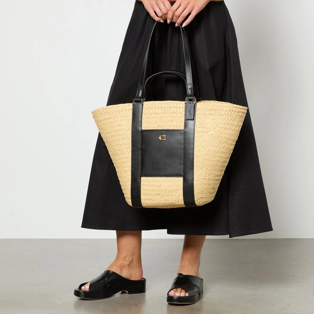 Coach Coach Straw Pocket Tote Bag 2