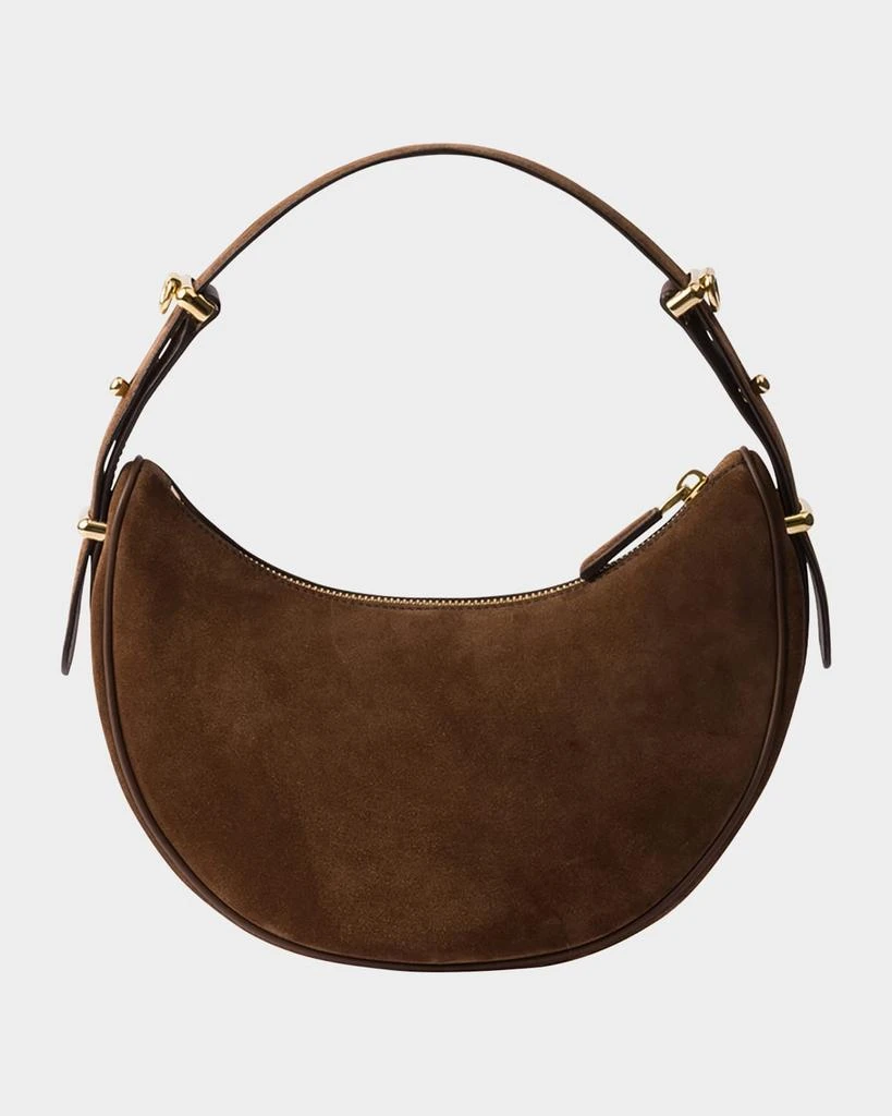 Prada Arque Crescent Suede Shoulder Bag 3