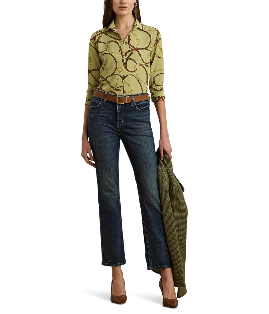 Ralph Lauren Classic Fit Belting-Print Crepe Shirt 4