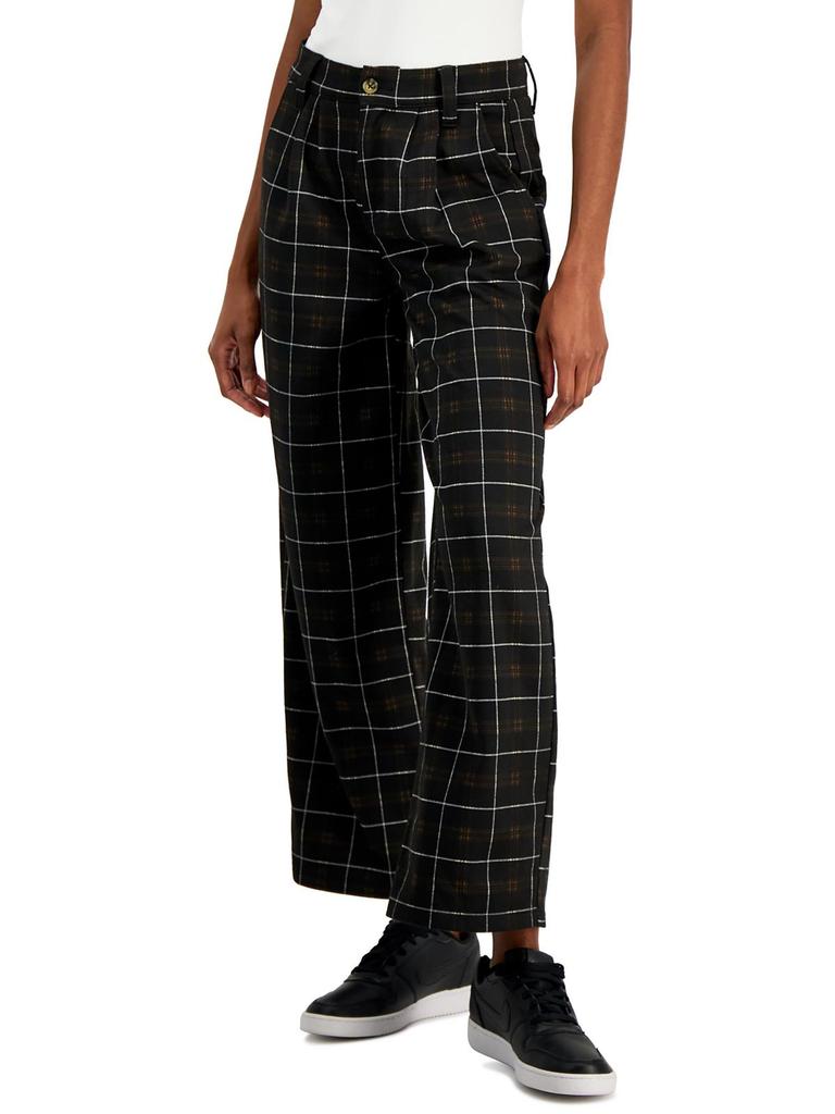 Vanilla Star Juniors Womens Pleated High Rise Trouser Pants