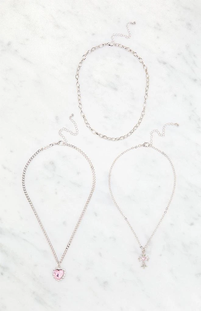 LA Hearts Cross Heart Layered Necklace 3