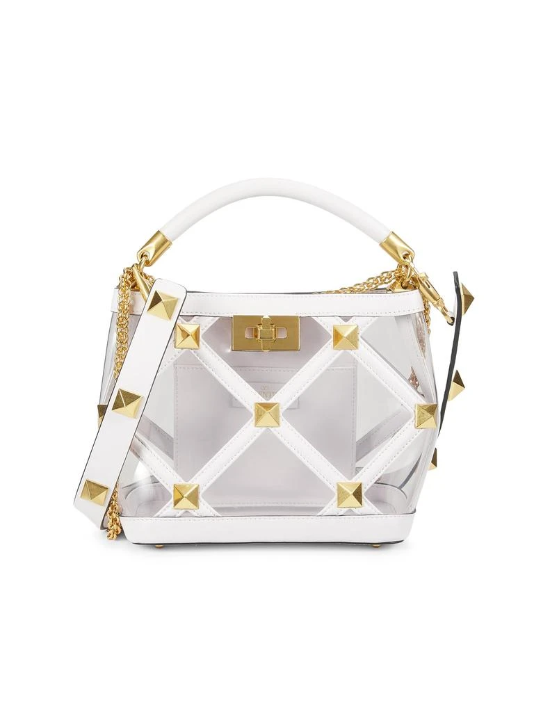 Valentino Small Rockstud Leather See-Through Bucket Bag 1
