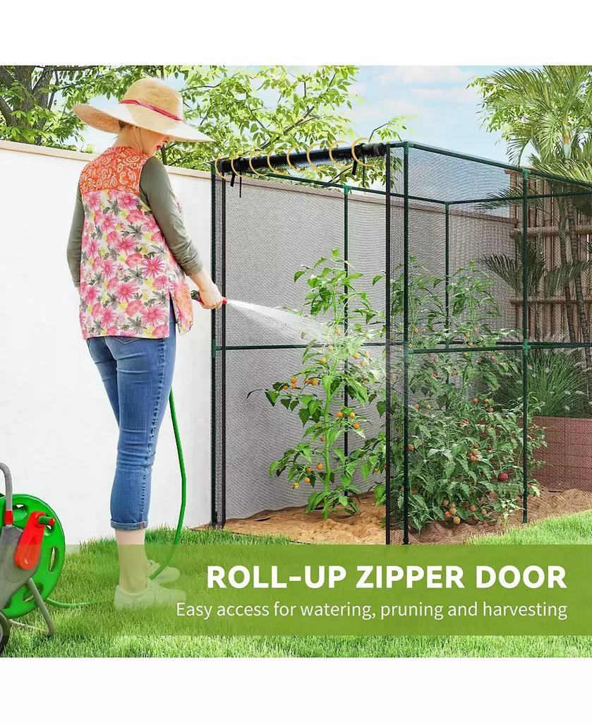 Outsunny Crop Cage, Large Plant Protection Tent with Zippe Door 6