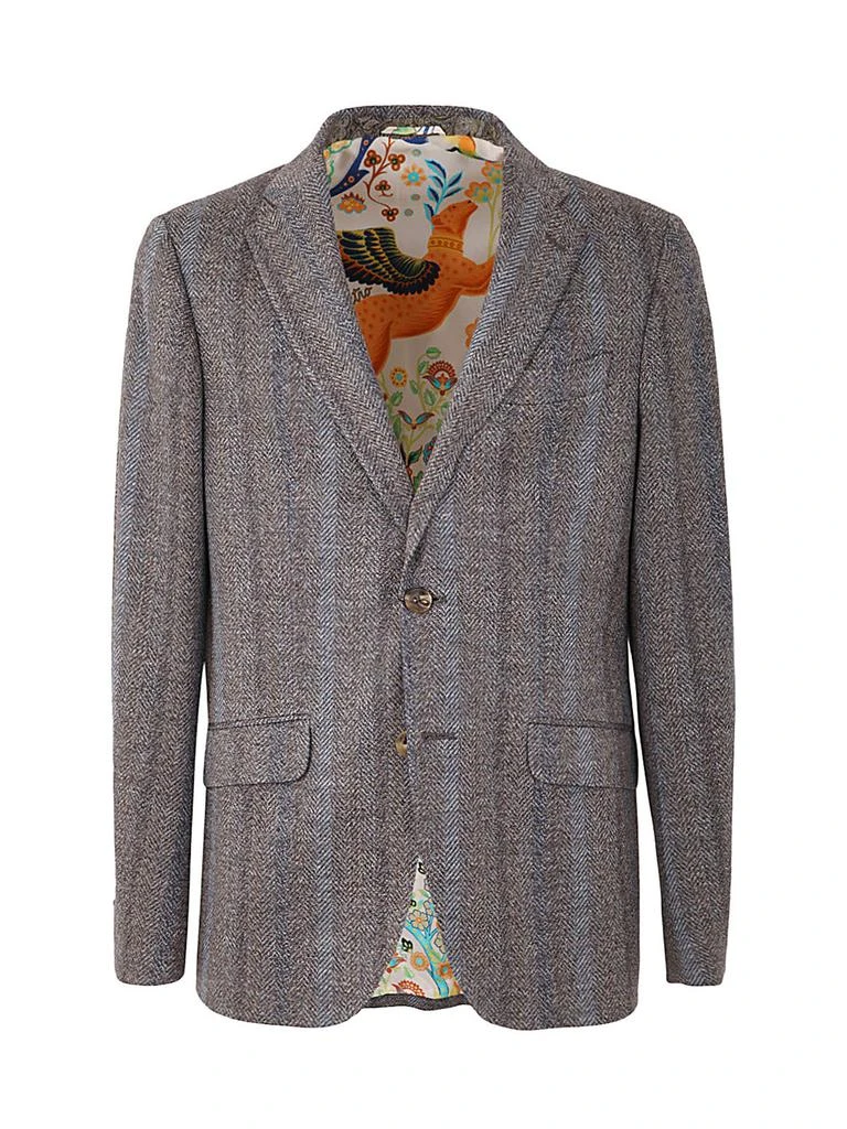 ETRO Etro Single-Breasted Striped Blazer 1