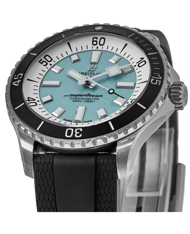 BREITLING Breitling Superocean Automatic 44 Turquoise Dial Rubber Strap Men's Watch A17376211L2S1 2