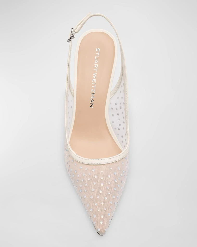 Stuart Weitzman Emilia Crystal Mesh Slingback Pumps 5