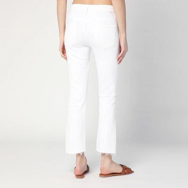 MOTHER THE INSIDER CROP STEP FRAY JEANS IN WHITE 2