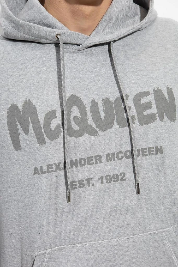 Alexander McQueen Alexander McQueen Logo Printed Drawstring Hoodie 4