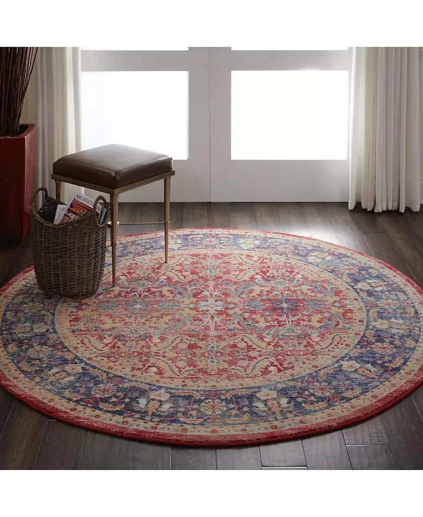 Nourison Ankara Global ANR02 Red 6
 Round Rug 3