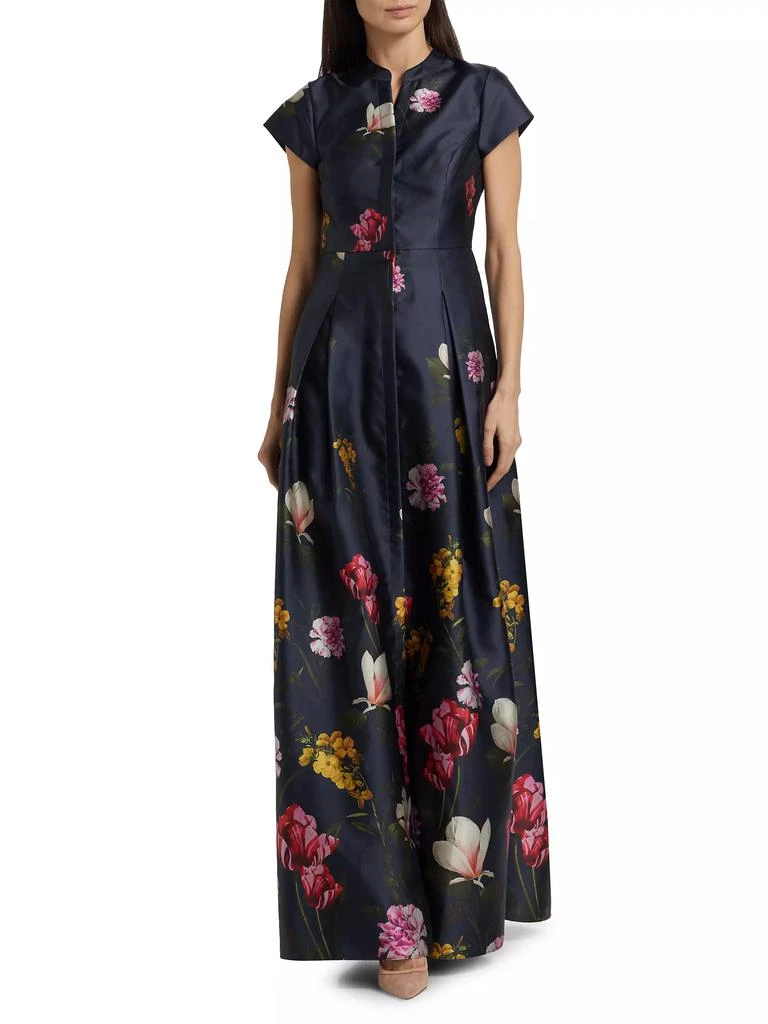 Sachin & Babi Marta Floral Satin A-line Gown 2
