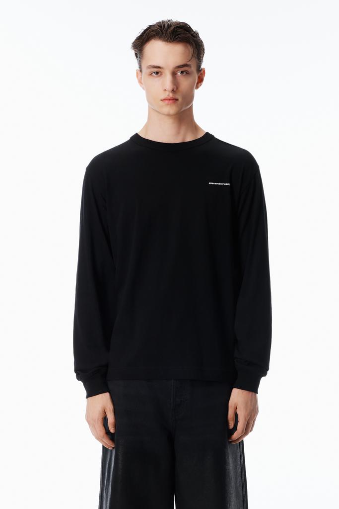 Alexander Wang UNISEX LONG SLEEVE TEE IN HIGH TWIST JERSEY