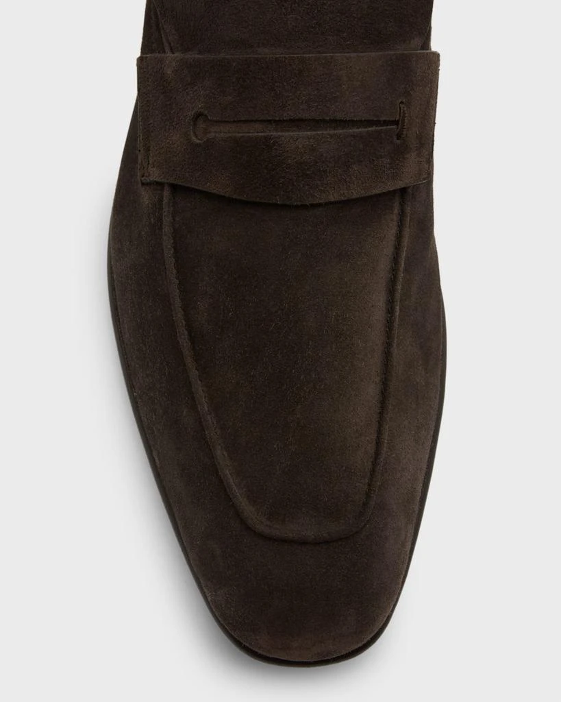 Zegna Men's Lasola Suede-Leather Penny Loafers 6