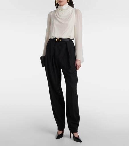Altuzarra Cara draped high-neck silk top
