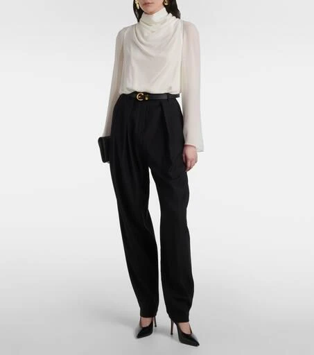 Altuzarra Cara draped high-neck silk top 2
