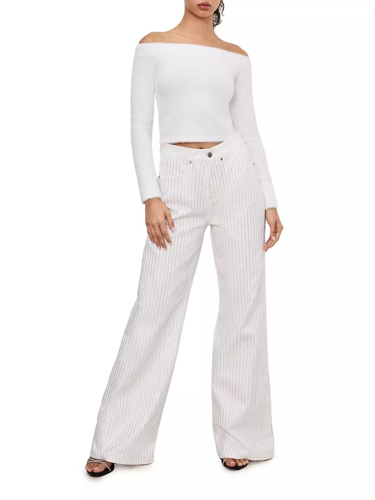 Good American ​Good Ease Rhinestone Pinstripe Jeans 2