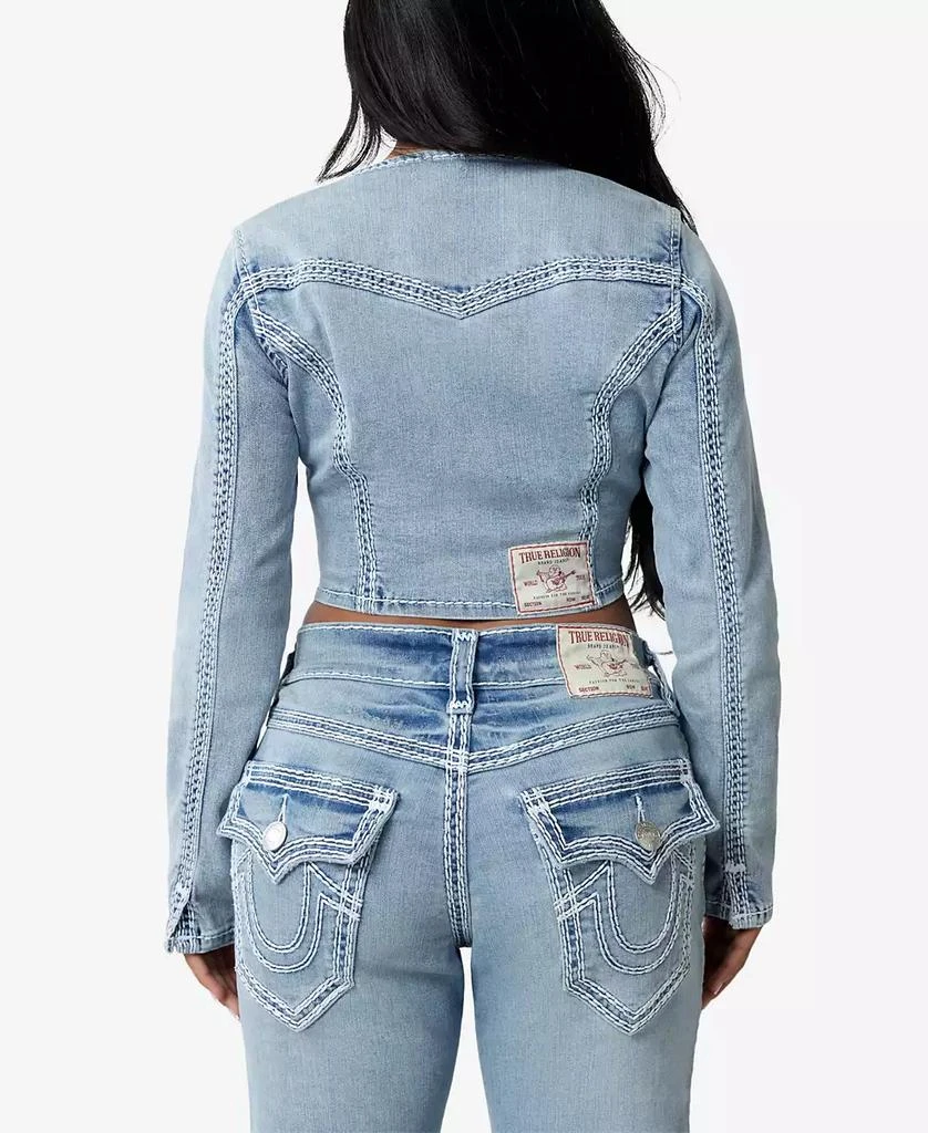 True Religion Women's Long Sleeve Super V Neck Top 2