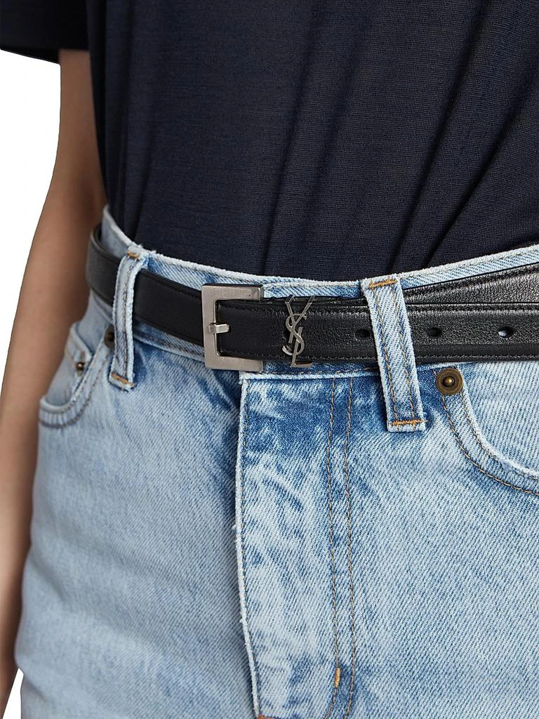 Yves Saint Laurent Cassandre Thin Belt with Square Buckle in  display picture 1