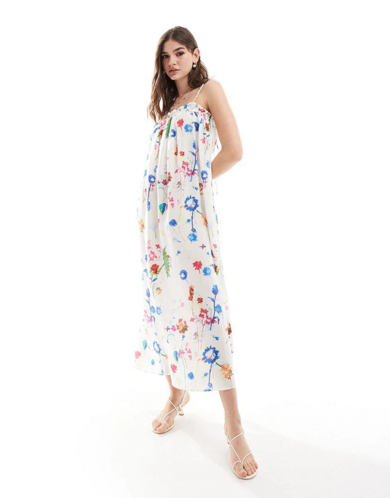 & Other Stories & Other Stories double strap midaxi dress in bright floral print 4