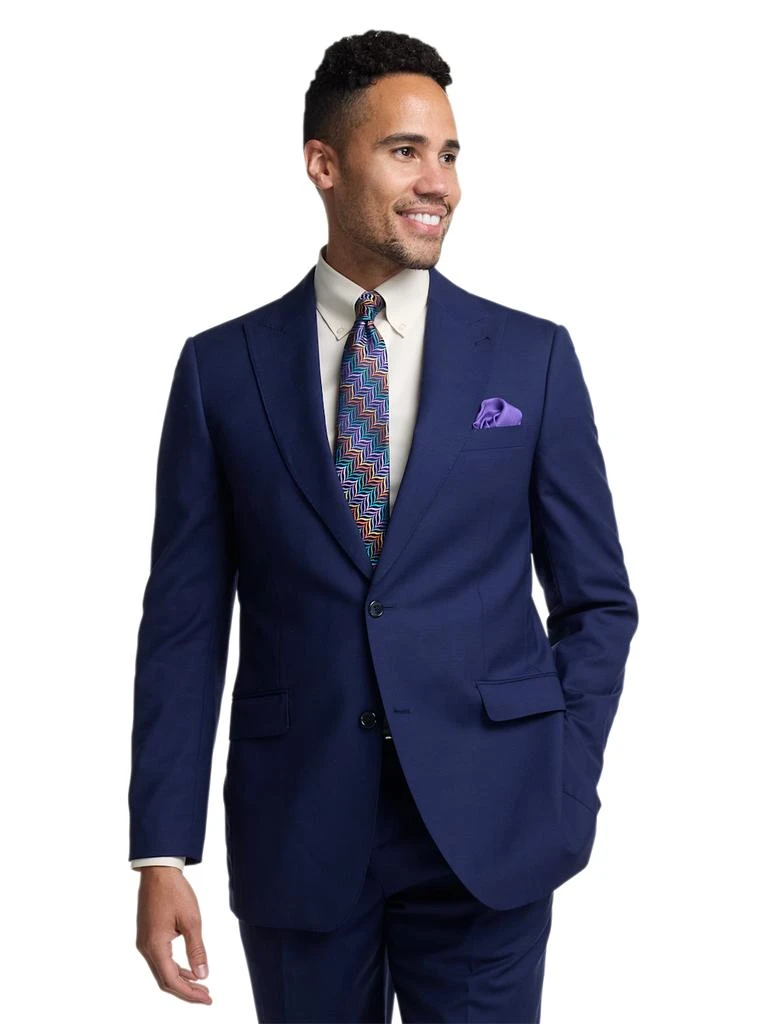 Paul Fredrick Wool Stretch Bengaline Peak Lapel Suit Jacket 2