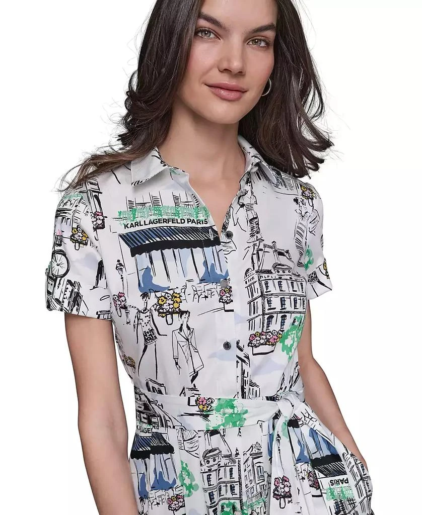 Karl Lagerfeld Paris Petite Short-Sleeve Shirtdress 4