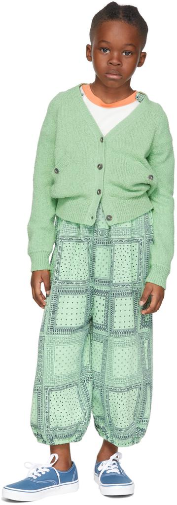 Misha & Puff Kids Green Bouclé Everyday Cardigan
