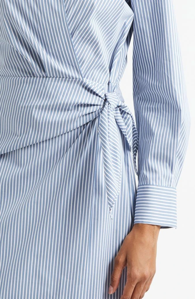 Vince Furrow Stripe Long Sleeve Wrap Shirtdress 9