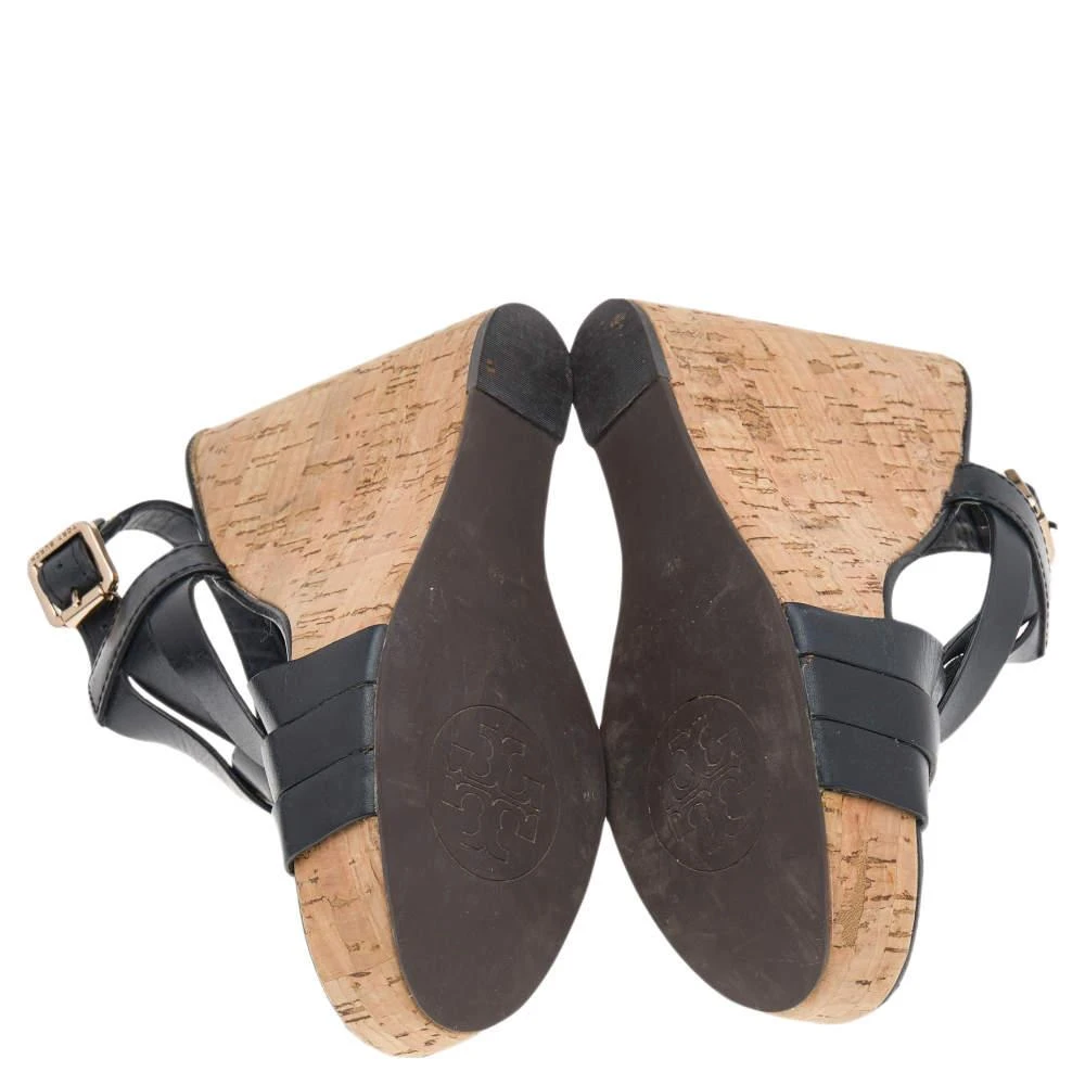 Tory Burch Tory Burch Black Leather Cork Wedge Strappy Platform Sandals Size 38 6