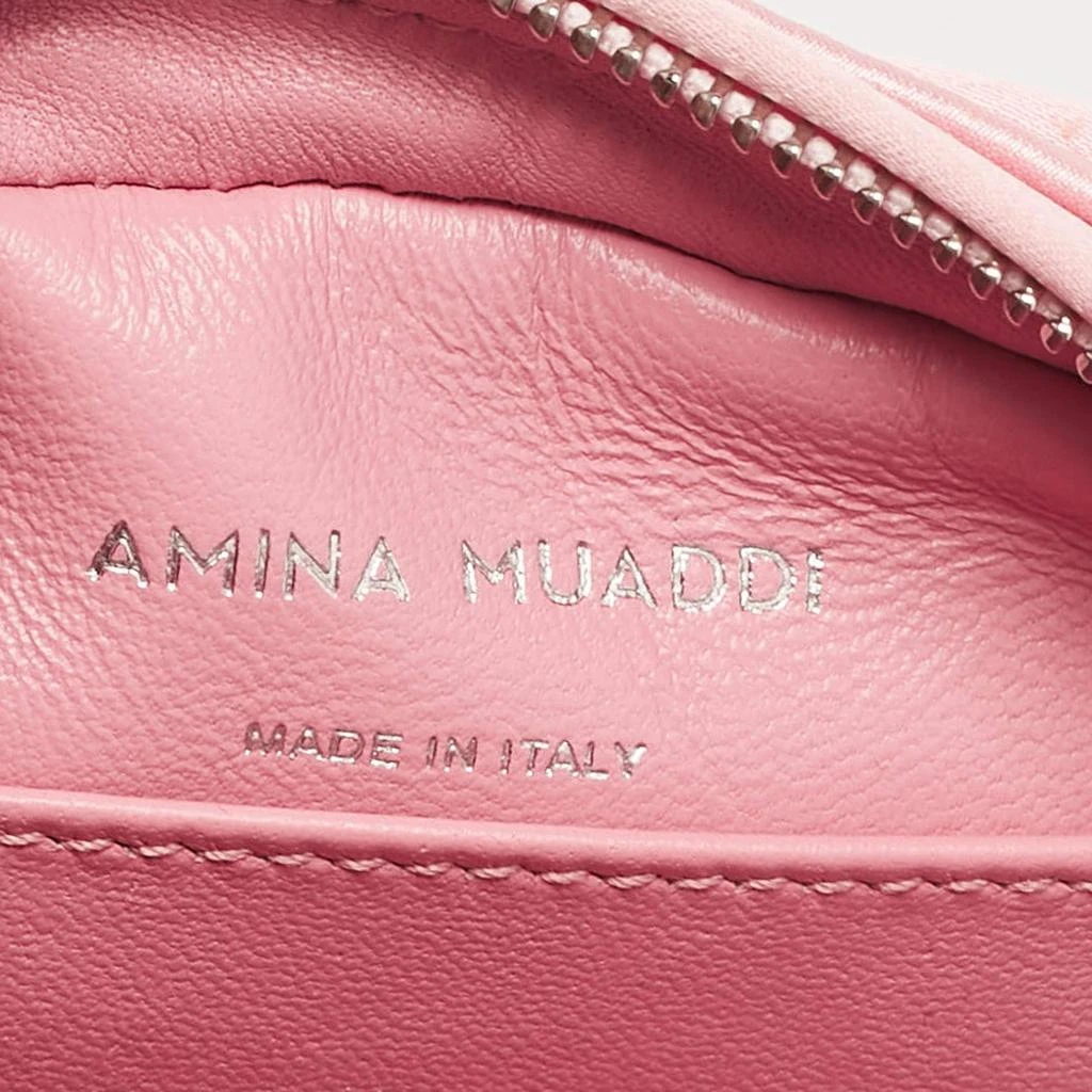 Amina Muaddi Amina Muaddi Pink Satin Super Amini Baddie Bag 8