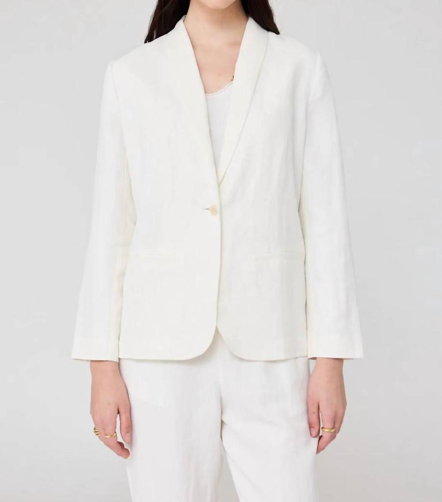 RAQUEL ALLEGRA Clarissa Blazer In Washed White