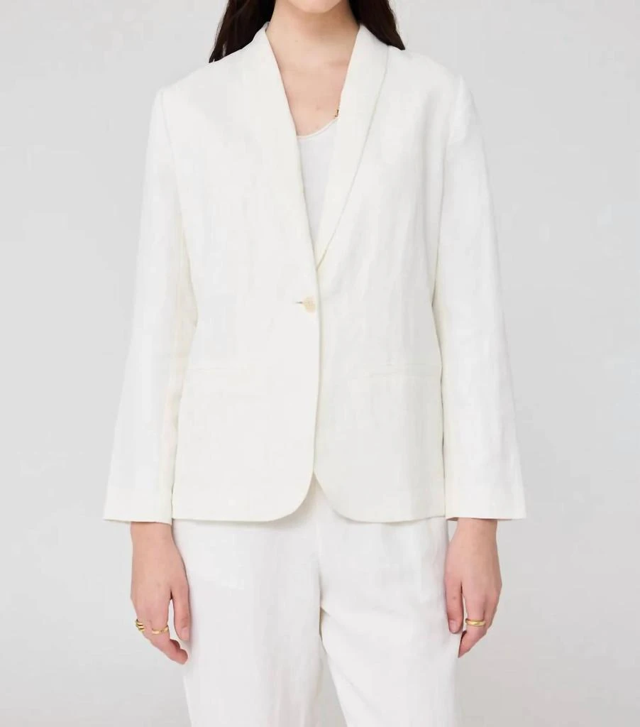 RAQUEL ALLEGRA Clarissa Blazer In Washed White 1