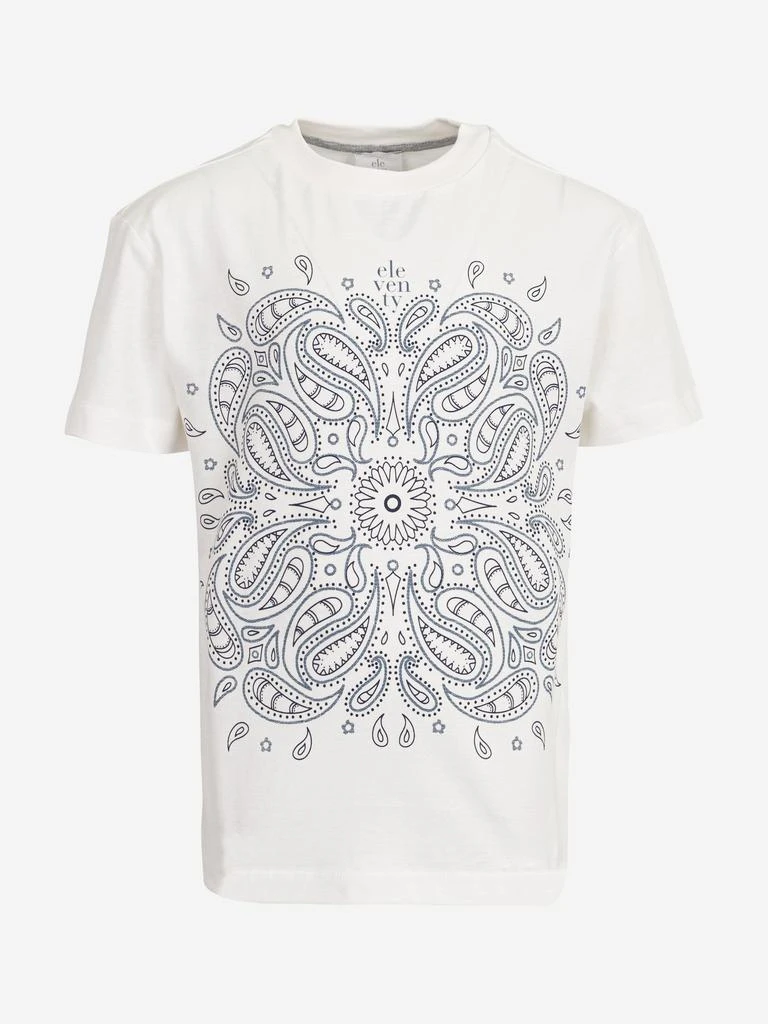 ELEVENTY Kids Paisley T-Shirt in Ivory 1