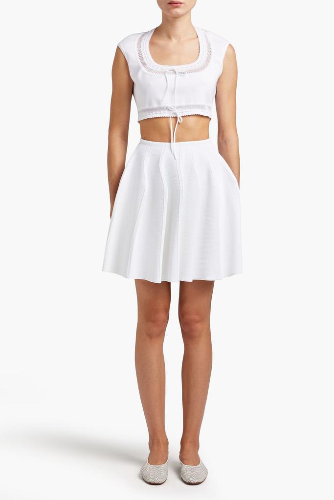 Alaïa Editions pleated piqué mini skirt