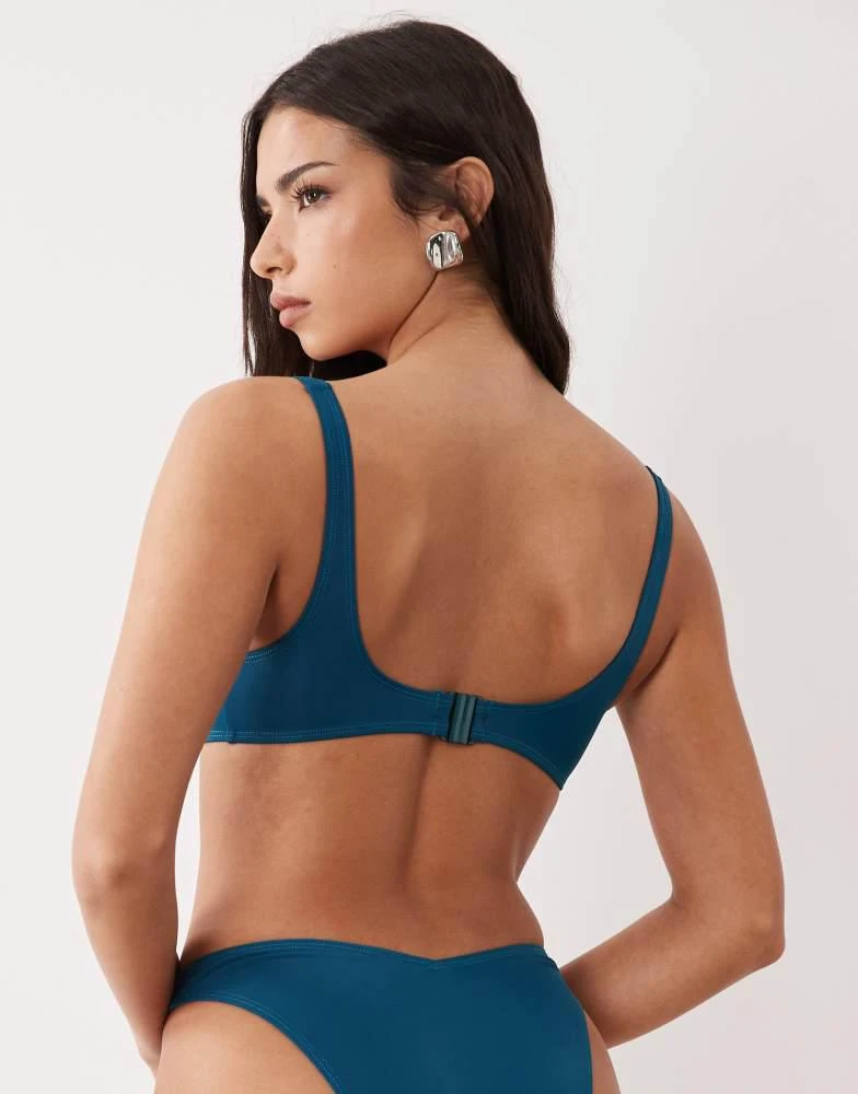 ASOS ASOS DESIGN Maya Mirissa scoop crop bikini top in inky blue 4