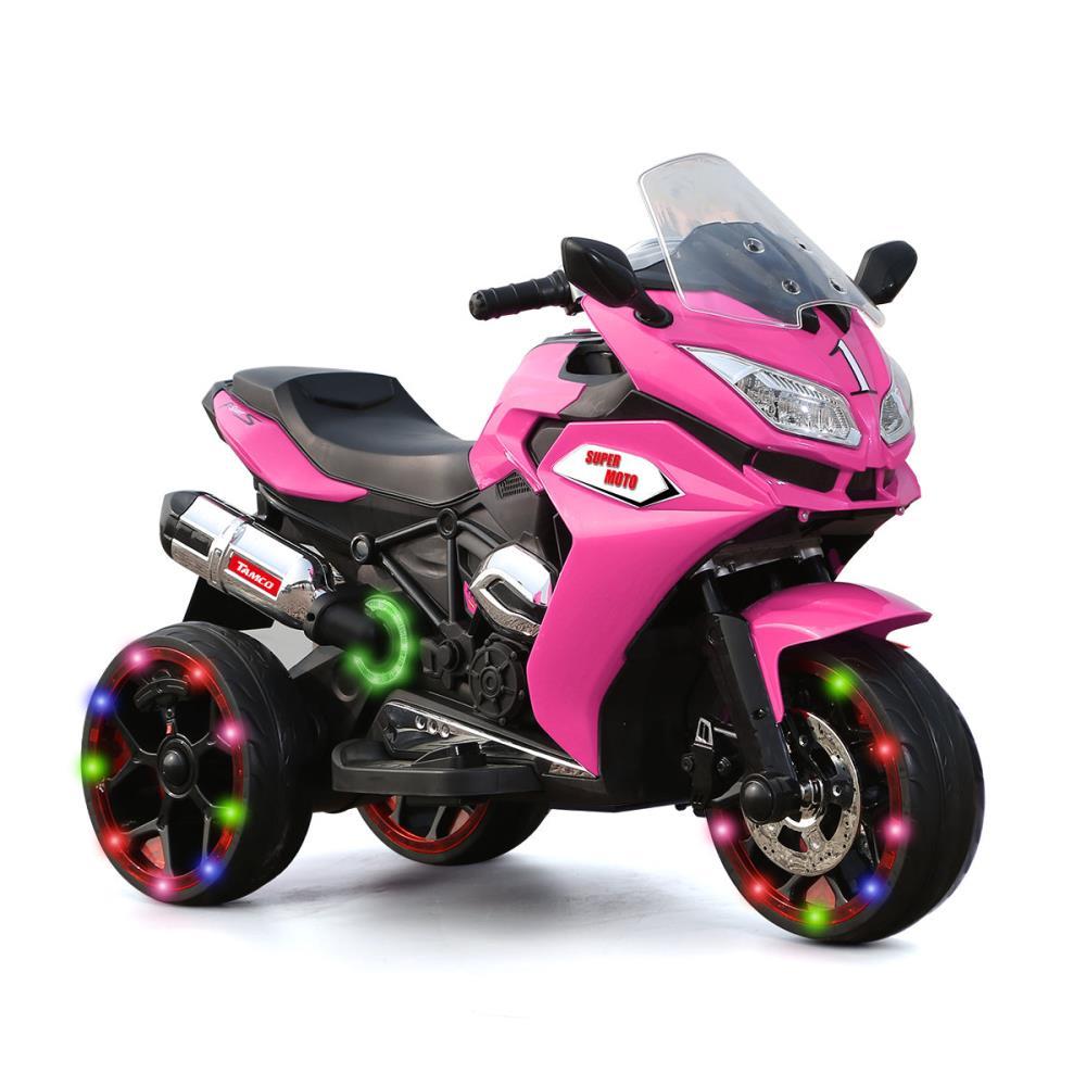 BreeBe 12V Kids Electric motorcycle/ ride on motorcycle,Girls Motorcycle, Children Battery Motor Bikes Rechargeable 3 Wheels Ride on Kids Electric Motorcycle with Light Wheels /electric ride on car
