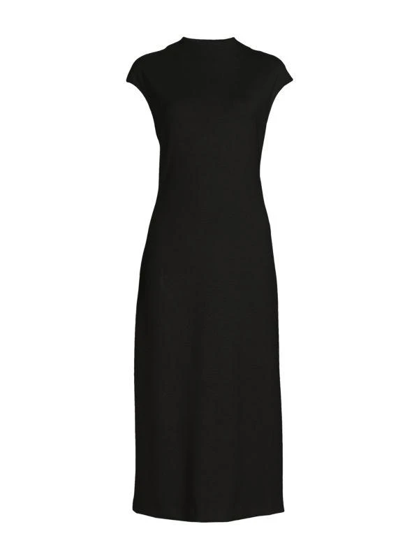 Theory Mock Turtleneck Cap Sleeve Midi-Dress 3