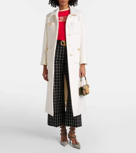 Valentino Rockstud 65 leather-trimmed tweed pumps 3