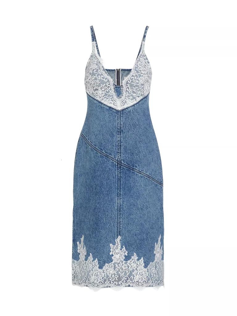 3.1 Phillip Lim Lace-Embellished Denim Midi-Dress