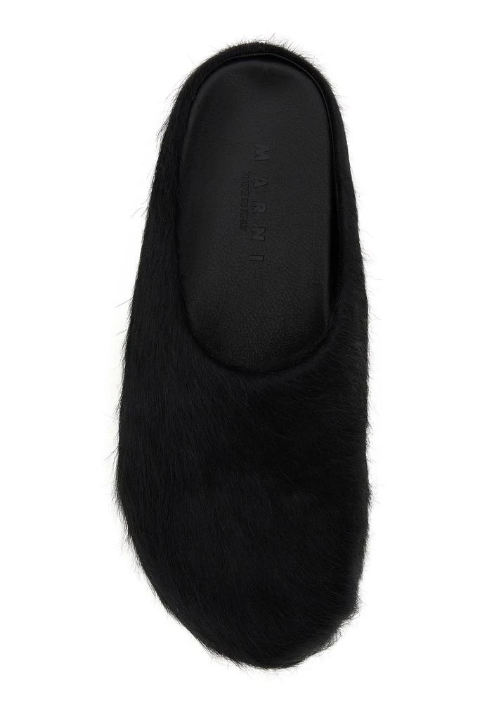 Marni Black calf hair Fussbett slippers 4