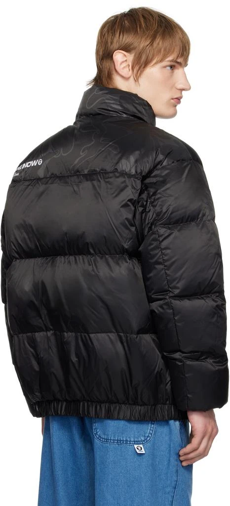 AAPE Black 'AAPE NOW' Moonface Logo Zip-Up Down Jacket 3