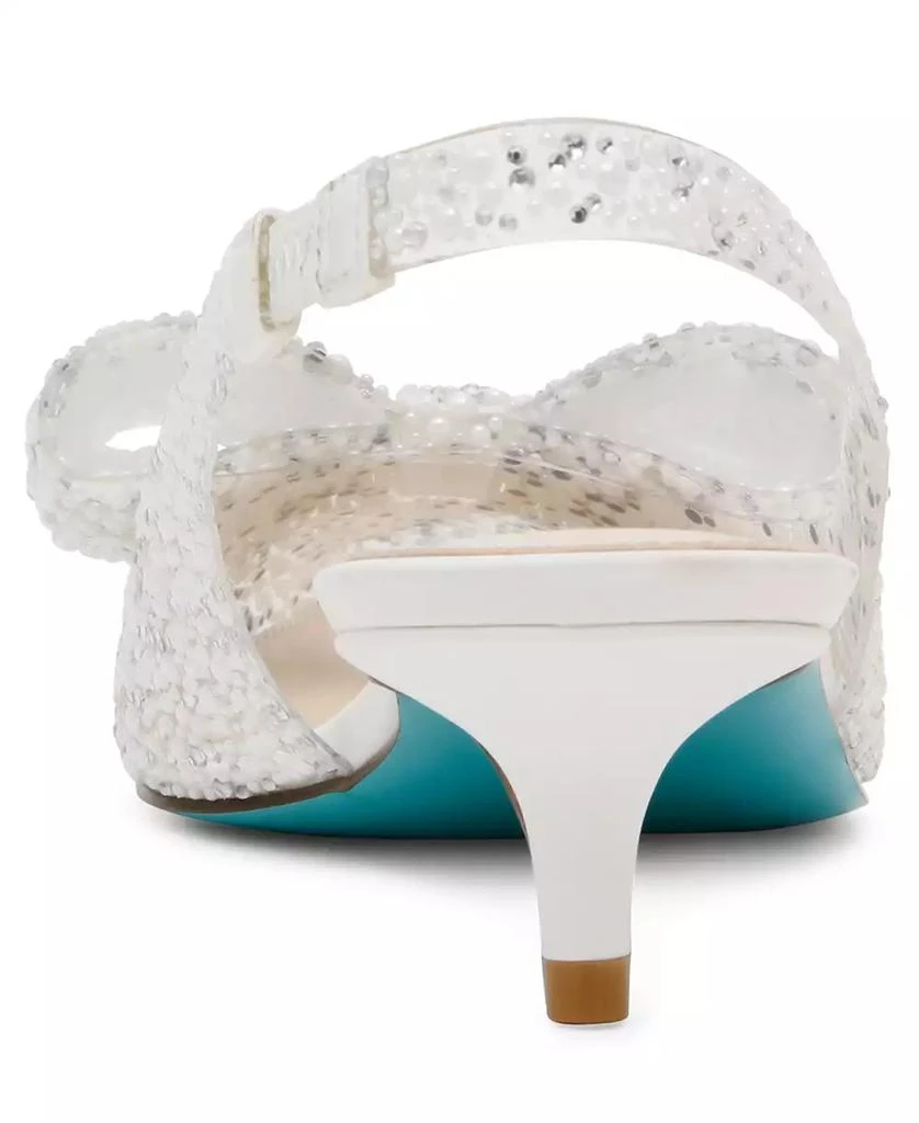 Betsey Johnson Patti Lucite Slingback Kitten Pumps 3