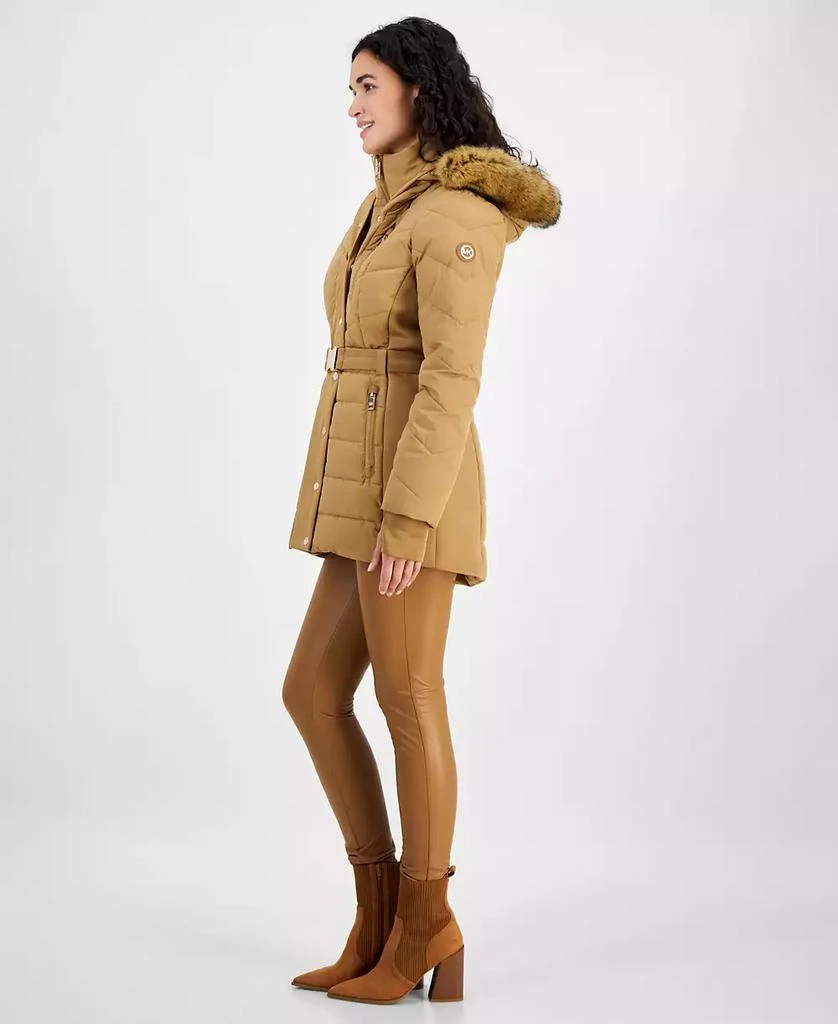 Michael Kors Women's Belted Bibbed Hooded Puffer Coat 3