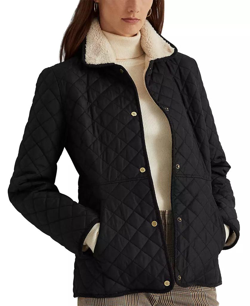 Ralph Lauren Women's Faux-Sherpa-Collar Quilted Coat