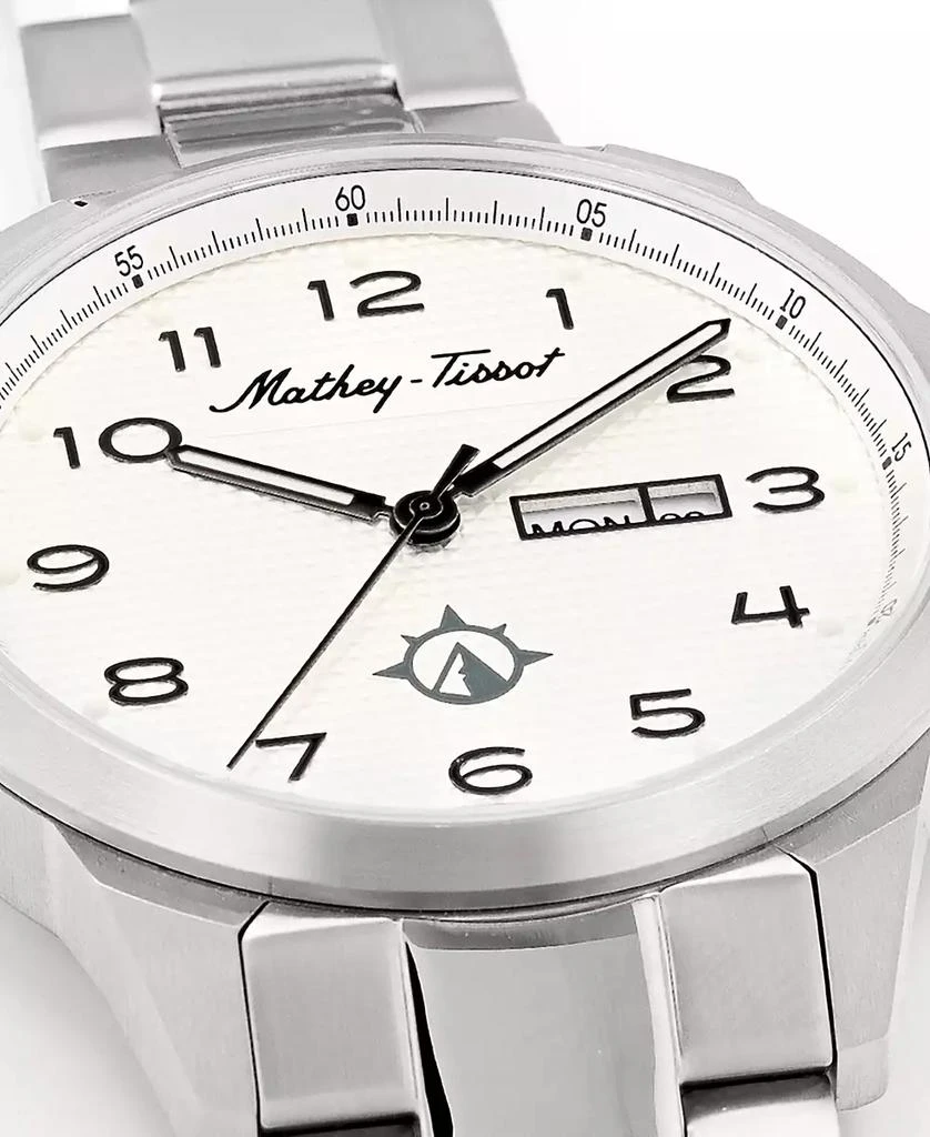 Mathey-Tissot Men's Excalibur Collection Three Hand Date Stainless Steel Bracelet Watch, 45mm 2