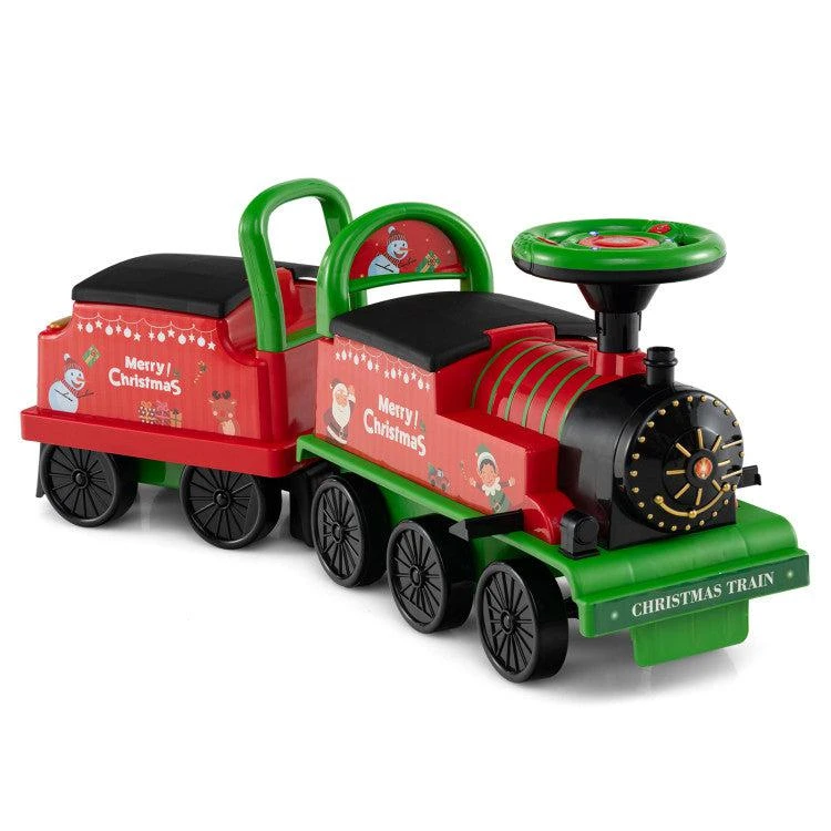 BreeBe 6V Ride on Train 2-Seater with Carriage and Flashing LED Lights